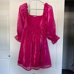 Inspired Hearts Pink Chiffon Babydoll Dress
